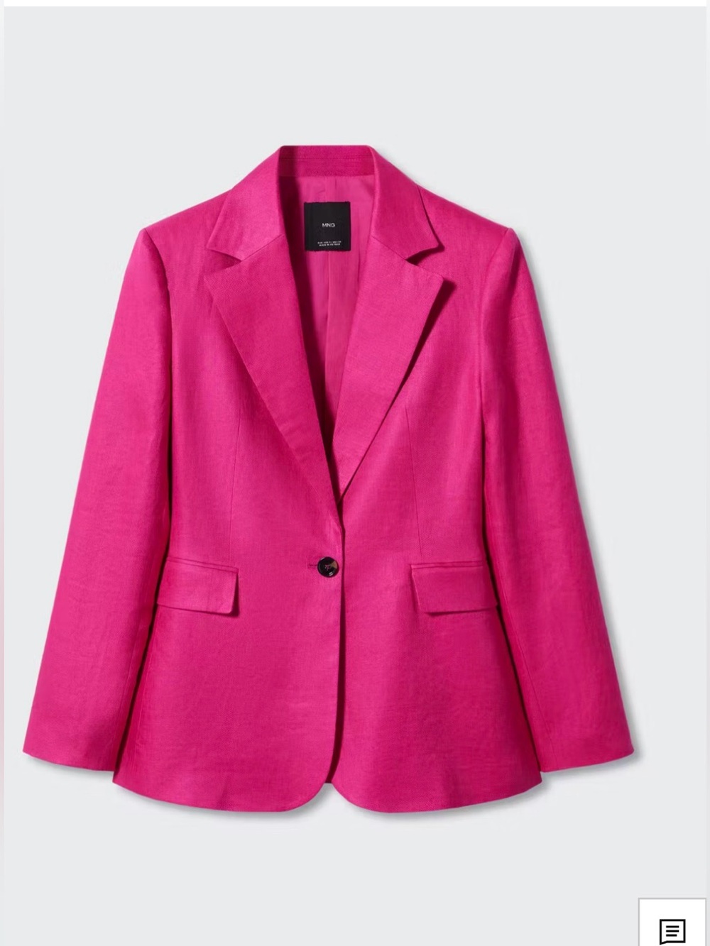 Mango Hot Pink Linen Set Blazer and Pants with Pleats size Medium / 38 EU size